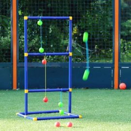 Durable Outdoor Play Camping Lawn Funny Balls Toy Backyard Non Toxic Portable Ladder Ball Set Adults Toss Game