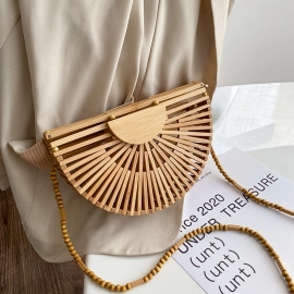 Bamboo Small Crossbody Shoulder Bags with Handle for Women