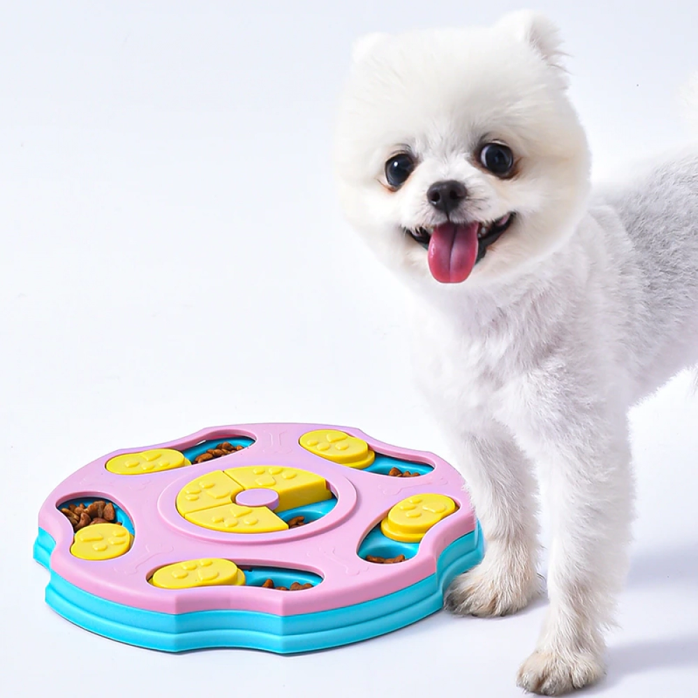 Dog Puzzle Toys Turntable Slow Feeder Educational Toy Interactive Leaking Food Bowl Dog Puzzle Toys Turntable Slow Feeder Educational Toy Interactive Leaking Food Bowl
