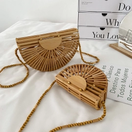 Bamboo Small Crossbody Shoulder Bags with Handle for Women